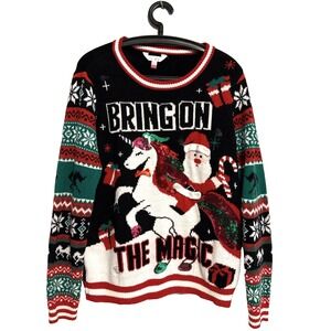 No Boundaries Womens XXL Ugly Christmas Sweater Santa Holiday Festive Cozy